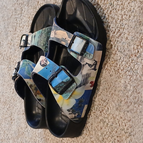 Birki's by Birkenstock Colorful Hawaii Tiki Print Beach Surfer Sandal EU 38 - Picture 3 of 8